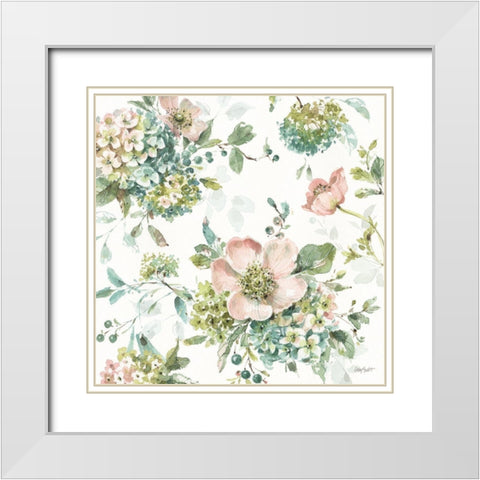 Mint Crush 13 on White White Modern Wood Framed Art Print with Double Matting by Audit, Lisa