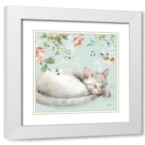 Mint Crush 15 on Mint Square White Modern Wood Framed Art Print with Double Matting by Audit, Lisa
