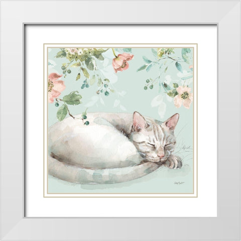 Mint Crush 15 on Mint Square White Modern Wood Framed Art Print with Double Matting by Audit, Lisa