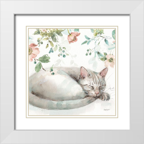 Mint Crush 15 on White Square White Modern Wood Framed Art Print with Double Matting by Audit, Lisa