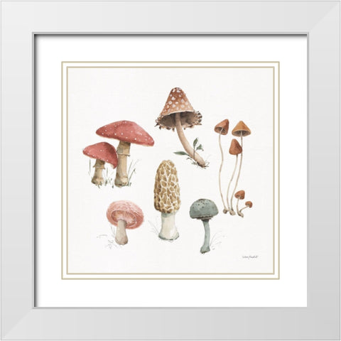 Mushroom Medley 03 White Modern Wood Framed Art Print with Double Matting by Audit, Lisa