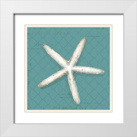 Ocean View II on Teal White Modern Wood Framed Art Print with Double Matting by Audit, Lisa