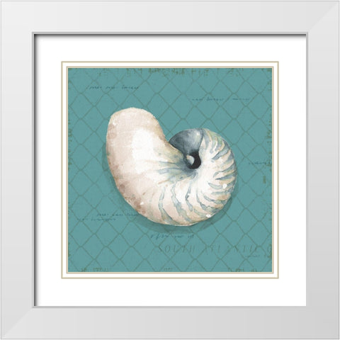 Ocean View IV on Teal White Modern Wood Framed Art Print with Double Matting by Audit, Lisa