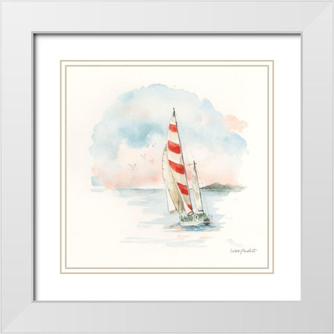 Seaside Journey II White Modern Wood Framed Art Print with Double Matting by Audit, Lisa