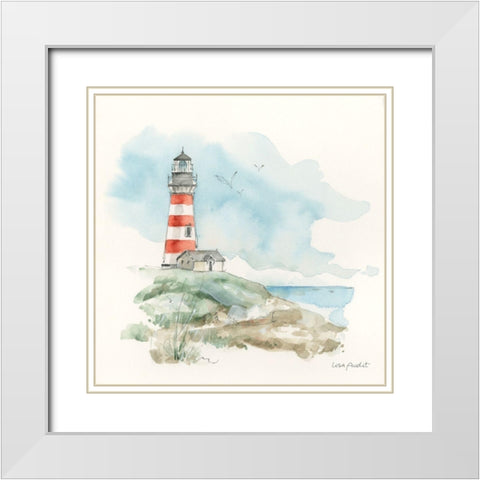 Seaside Journey III White Modern Wood Framed Art Print with Double Matting by Audit, Lisa