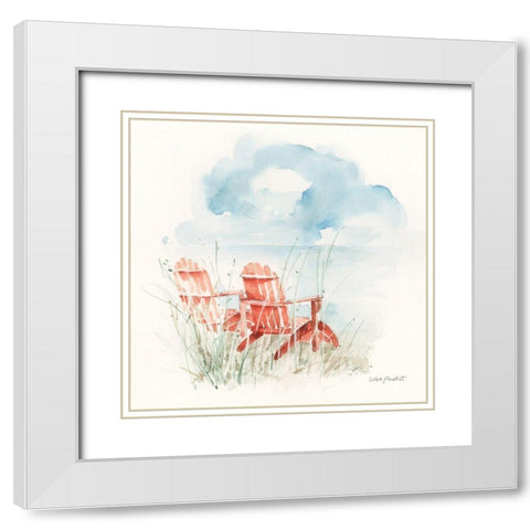 Seaside Journey V White Modern Wood Framed Art Print with Double Matting by Audit, Lisa