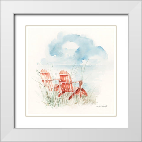 Seaside Journey V White Modern Wood Framed Art Print with Double Matting by Audit, Lisa