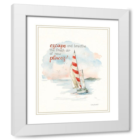 Seaside Journey VI White Modern Wood Framed Art Print with Double Matting by Audit, Lisa
