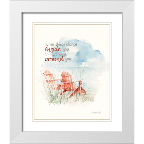 Seaside Journey VIII White Modern Wood Framed Art Print with Double Matting by Audit, Lisa