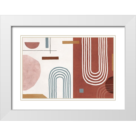 Sierra Abstract 01 White Modern Wood Framed Art Print with Double Matting by Audit, Lisa