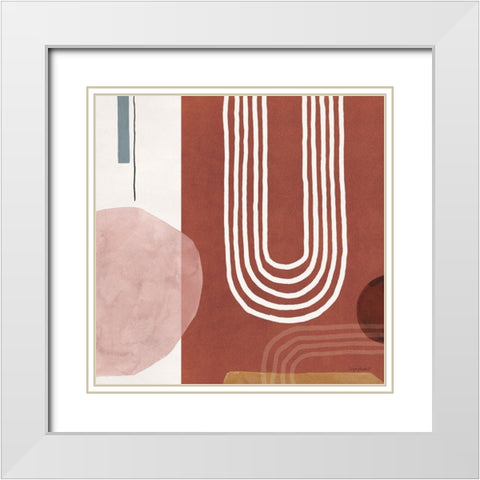 Sierra Abstract 03 White Modern Wood Framed Art Print with Double Matting by Audit, Lisa