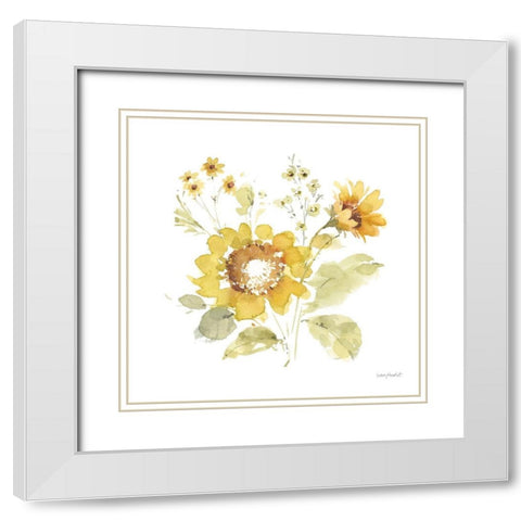 Sunflowers Forever 06 White Modern Wood Framed Art Print with Double Matting by Audit, Lisa