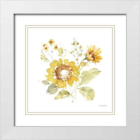 Sunflowers Forever 06 White Modern Wood Framed Art Print with Double Matting by Audit, Lisa