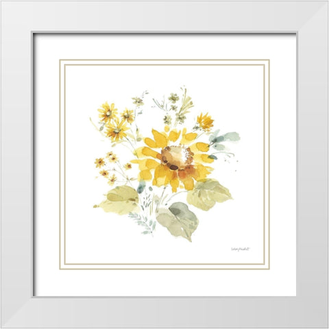 Sunflowers Forever 07 White Modern Wood Framed Art Print with Double Matting by Audit, Lisa