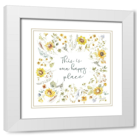 Sunflowers Forever 11 White Modern Wood Framed Art Print with Double Matting by Audit, Lisa