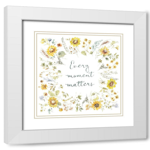 Sunflowers Forever 12 White Modern Wood Framed Art Print with Double Matting by Audit, Lisa