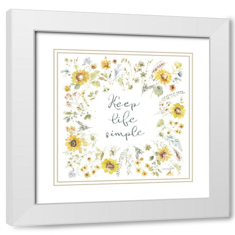 Sunflowers Forever 13 White Modern Wood Framed Art Print with Double Matting by Audit, Lisa