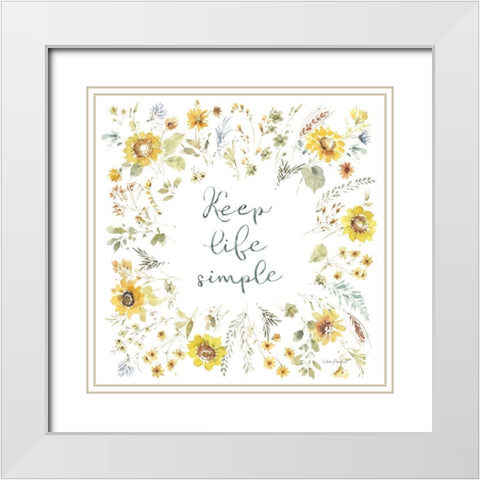 Sunflowers Forever 13 White Modern Wood Framed Art Print with Double Matting by Audit, Lisa