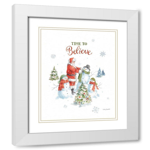 Welcoming Santa 02 White Modern Wood Framed Art Print with Double Matting by Audit, Lisa