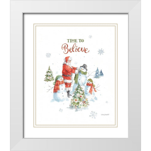 Welcoming Santa 02 White Modern Wood Framed Art Print with Double Matting by Audit, Lisa