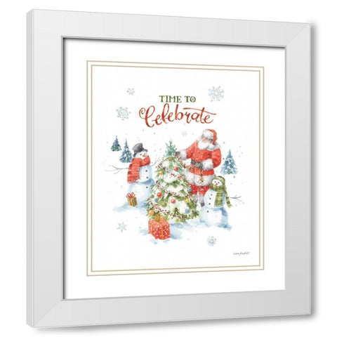 Welcoming Santa 04 White Modern Wood Framed Art Print with Double Matting by Audit, Lisa