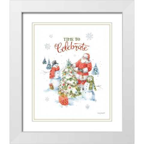 Welcoming Santa 04 White Modern Wood Framed Art Print with Double Matting by Audit, Lisa