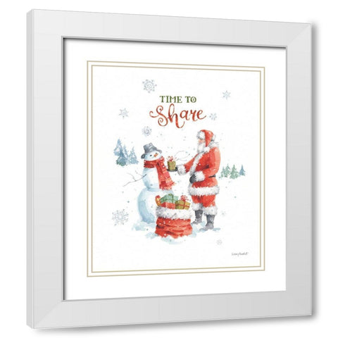 Welcoming Santa 05 White Modern Wood Framed Art Print with Double Matting by Audit, Lisa