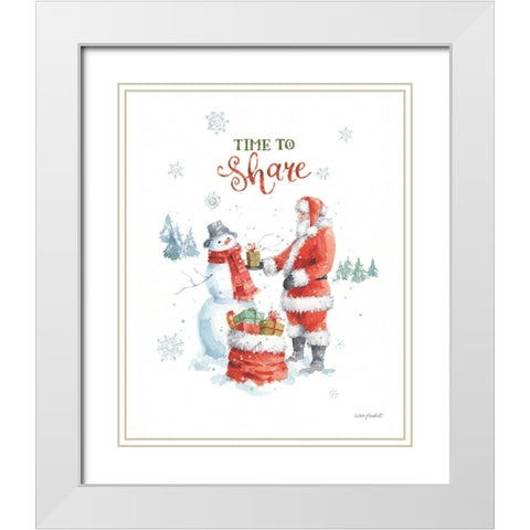 Welcoming Santa 05 White Modern Wood Framed Art Print with Double Matting by Audit, Lisa