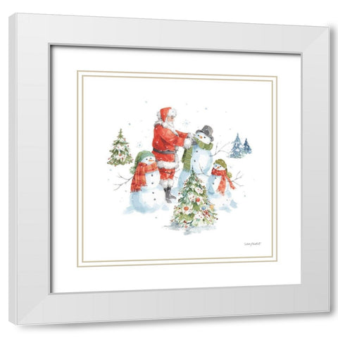 Welcoming Santa 06 White Modern Wood Framed Art Print with Double Matting by Audit, Lisa