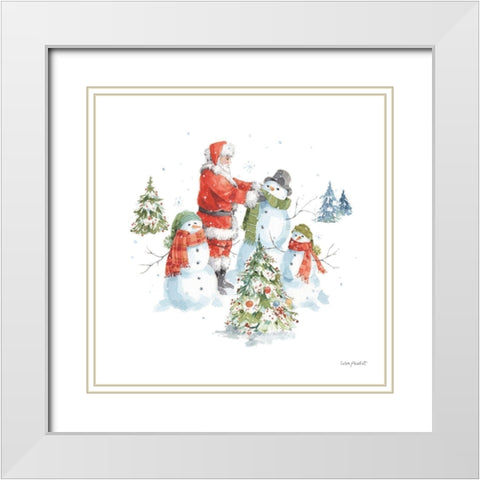 Welcoming Santa 06 White Modern Wood Framed Art Print with Double Matting by Audit, Lisa