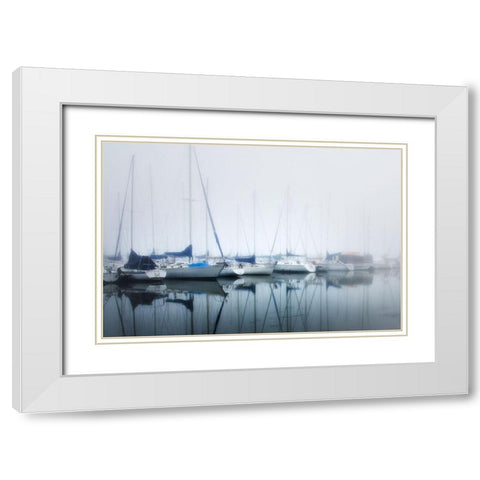 Blue Sails White Modern Wood Framed Art Print with Double Matting by Head, Danny