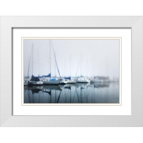 Blue Sails White Modern Wood Framed Art Print with Double Matting by Head, Danny
