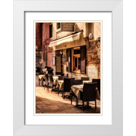 Coffee Time White Modern Wood Framed Art Print with Double Matting by Head, Danny