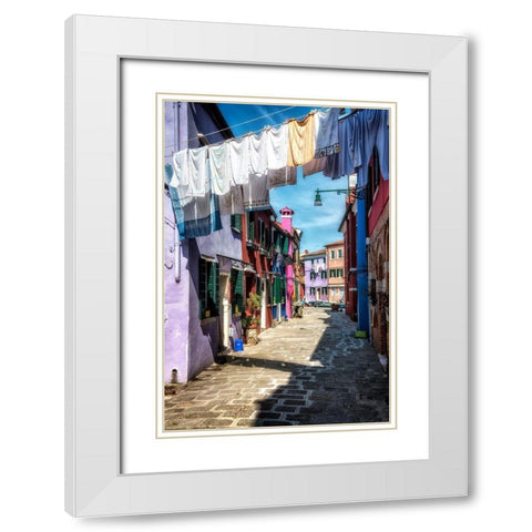 Out to Dry White Modern Wood Framed Art Print with Double Matting by Head, Danny