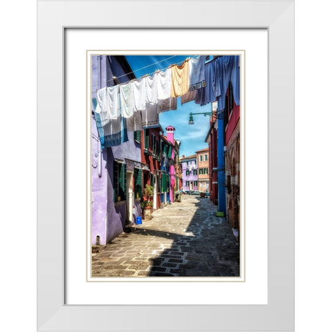 Out to Dry White Modern Wood Framed Art Print with Double Matting by Head, Danny