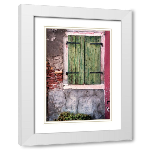 Burano Wall White Modern Wood Framed Art Print with Double Matting by Head, Danny