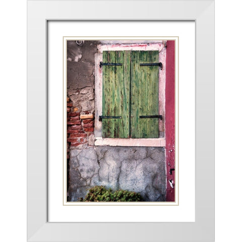 Burano Wall White Modern Wood Framed Art Print with Double Matting by Head, Danny