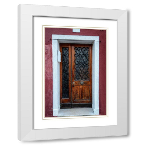 Burano Door III White Modern Wood Framed Art Print with Double Matting by Head, Danny