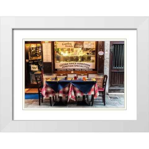 Open Table  White Modern Wood Framed Art Print with Double Matting by Head, Danny