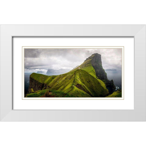 North Atlantic Panorama White Modern Wood Framed Art Print with Double Matting by Head, Danny