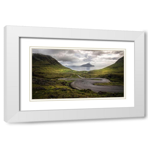 Twist n Turn White Modern Wood Framed Art Print with Double Matting by Head, Danny