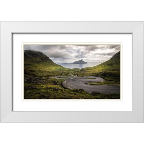 Twist n Turn White Modern Wood Framed Art Print with Double Matting by Head, Danny
