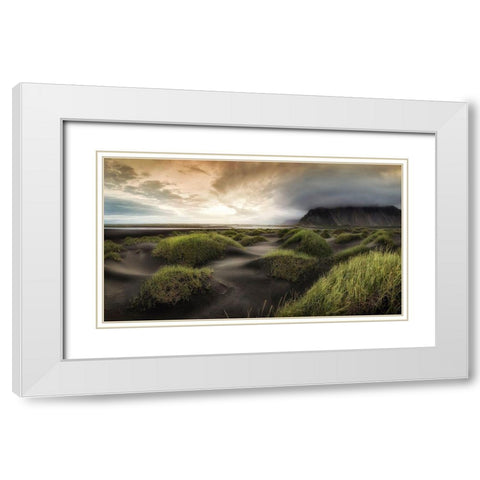 Black Dunes White Modern Wood Framed Art Print with Double Matting by Head, Danny