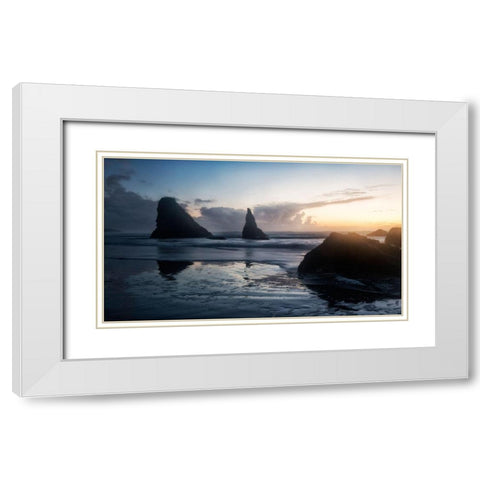 Late Day Blues White Modern Wood Framed Art Print with Double Matting by Head, Danny