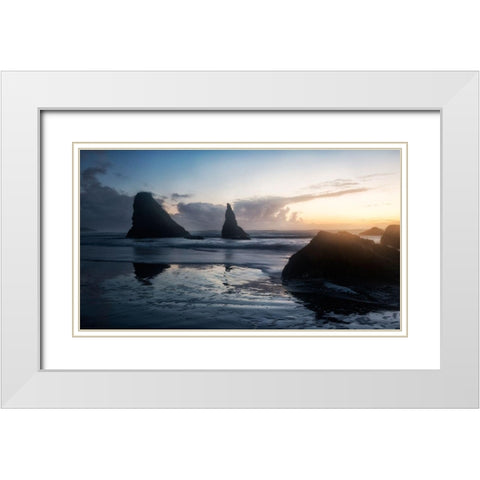 Late Day Blues White Modern Wood Framed Art Print with Double Matting by Head, Danny