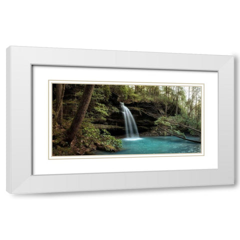 Blue Waters White Modern Wood Framed Art Print with Double Matting by Head, Danny
