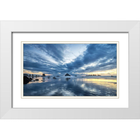 Reflections White Modern Wood Framed Art Print with Double Matting by Head, Danny