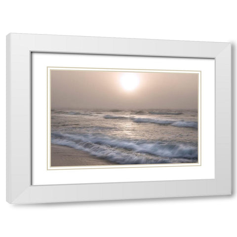 Surf I White Modern Wood Framed Art Print with Double Matting by Head, Danny
