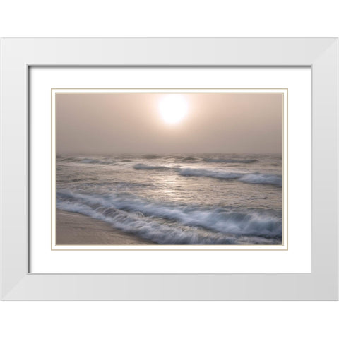 Surf I White Modern Wood Framed Art Print with Double Matting by Head, Danny