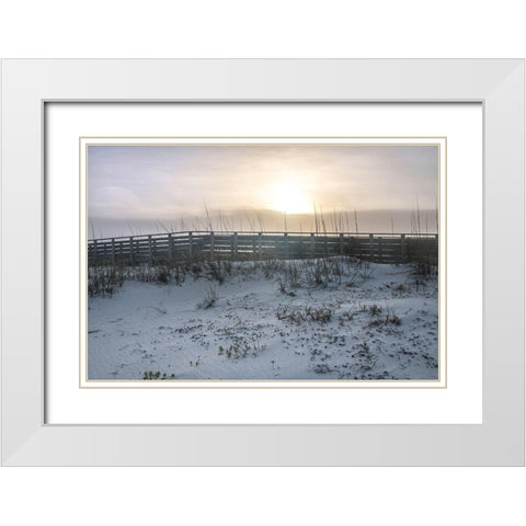 Boardwalk II White Modern Wood Framed Art Print with Double Matting by Head, Danny